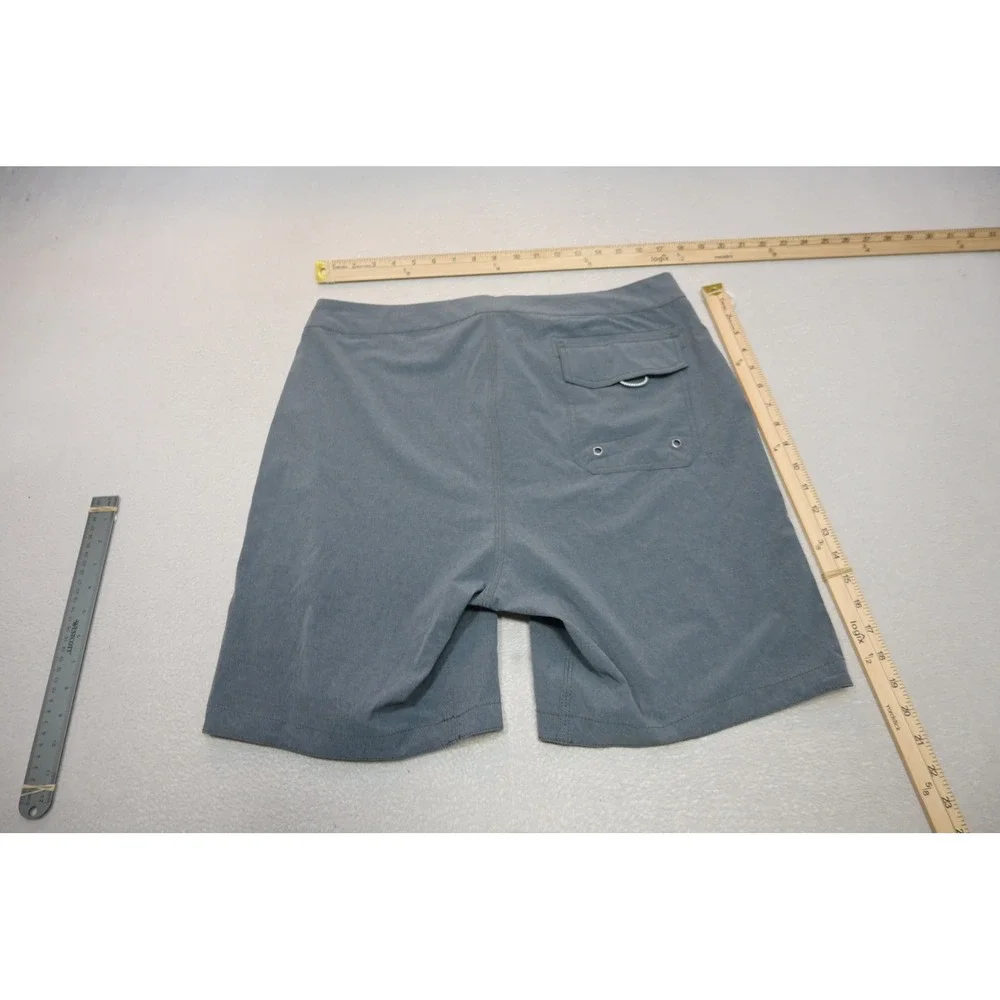 Wellen Board Shorts Mens 34 Blue Striped Performance Swim Trunks Excellent